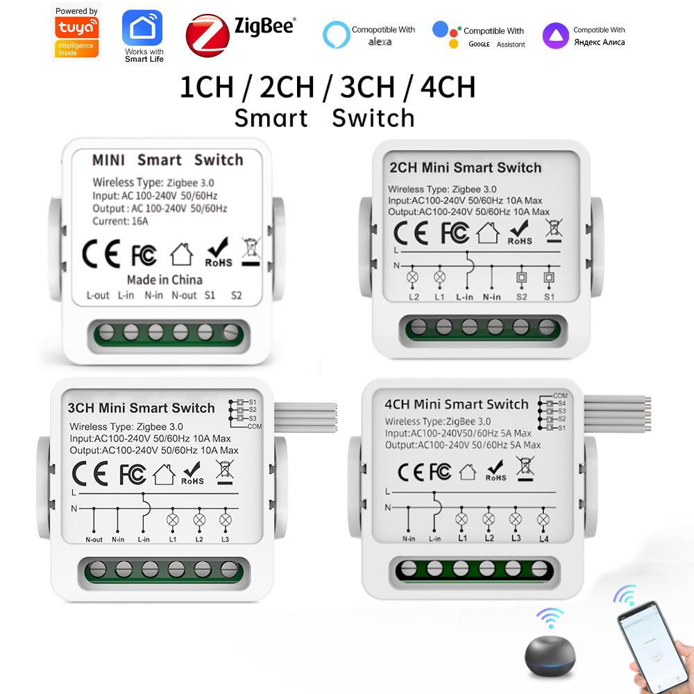 Smart Home Button - Tuya Zigbee 3.0 Smart Switch 1/2/3/4-Way