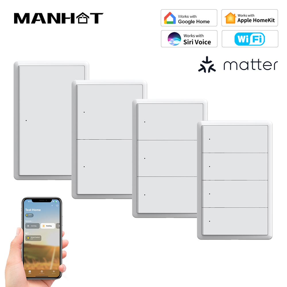 Smart Home Assistant - MANHOT Homekit WiFi Smart Switch No