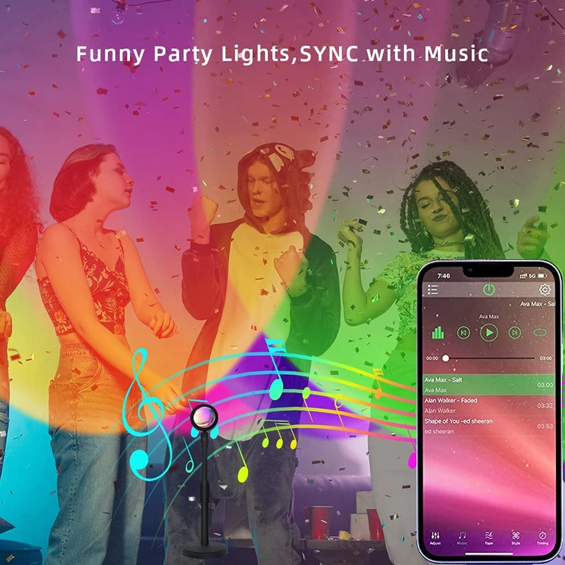 Smart LED Sunset Lamp Colorful - Smart Home Room review and price