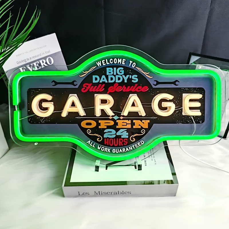 Retro Garage LED Neon Sign UV  - Smart Home Poster review and price