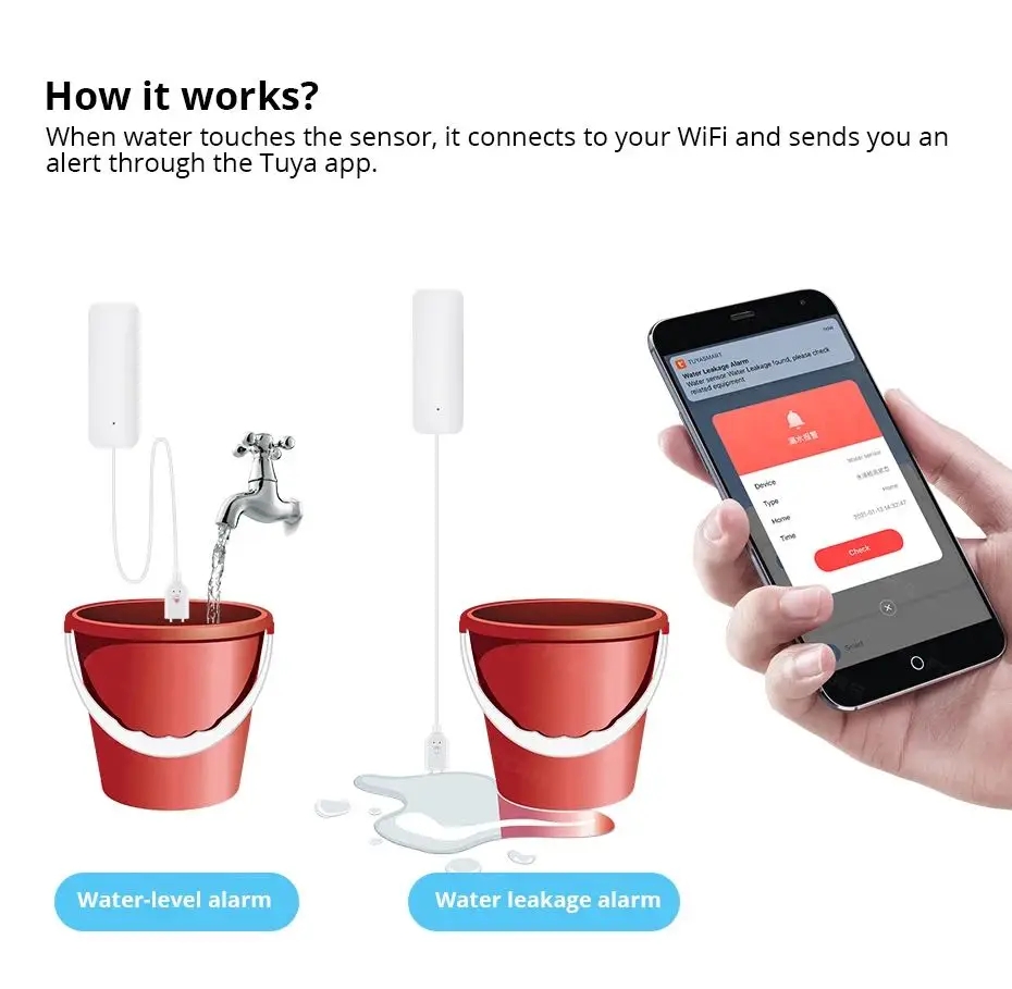 Tuya WiFi Smart Water Leak Sen - Smart Home Ikea review and price