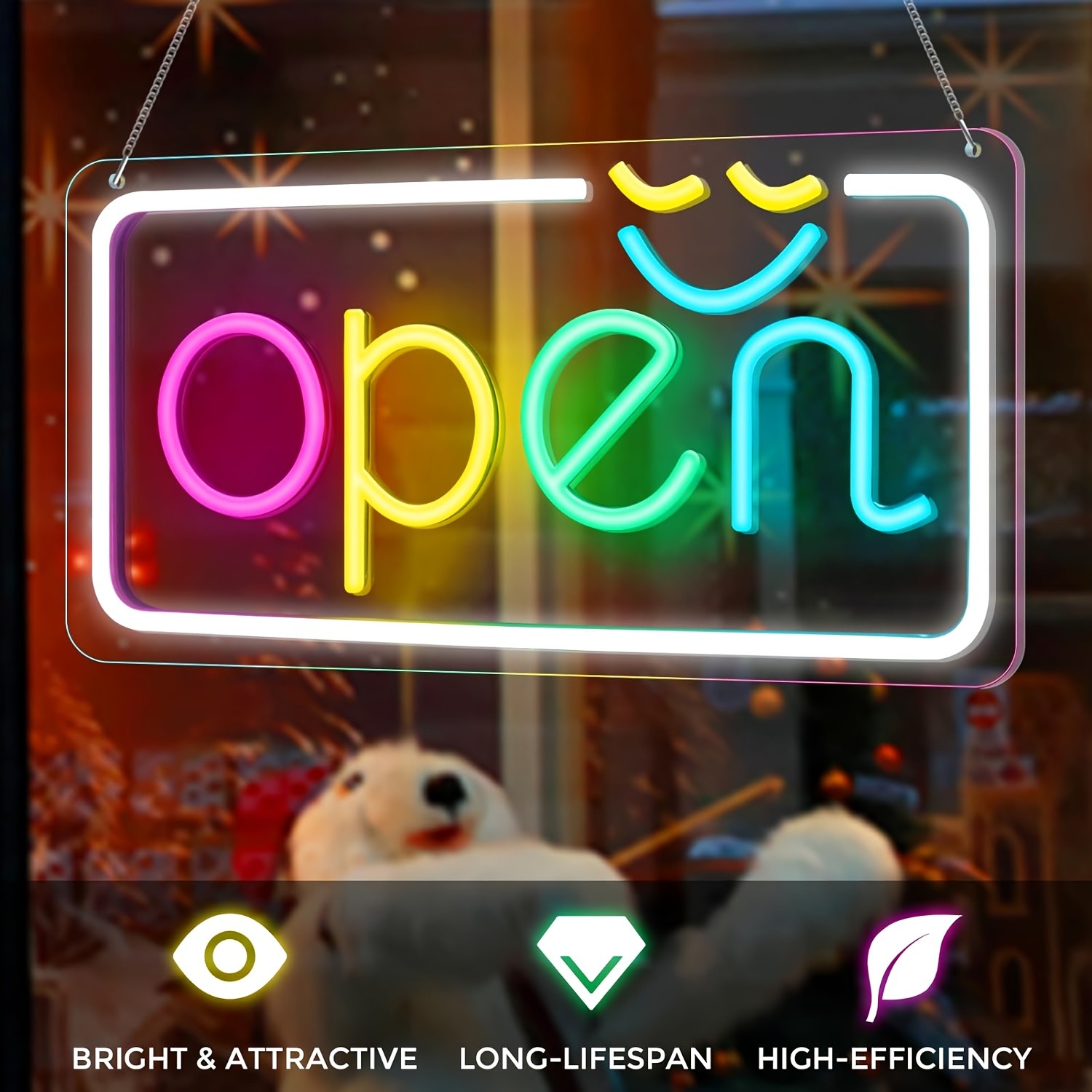 1Pc Led Neon Open Sign Bright  - Smart Home Poster review and price