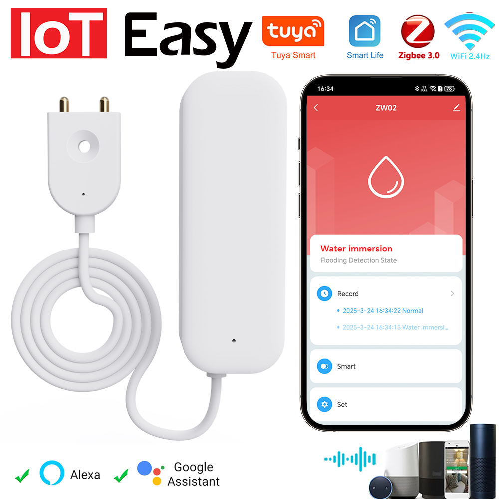 Tuya WiFi ZigBee Water Sensor  - Smart Home Iot review and price